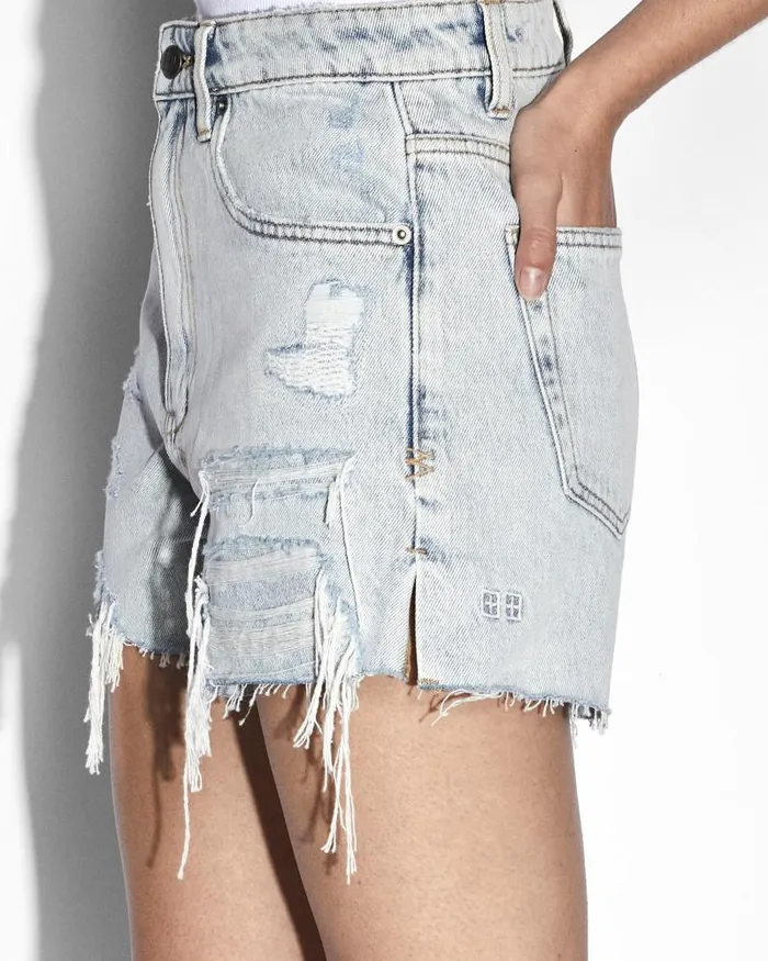 Ksubi Rise N Hi Short Muse Repair Womens Denim Shorts