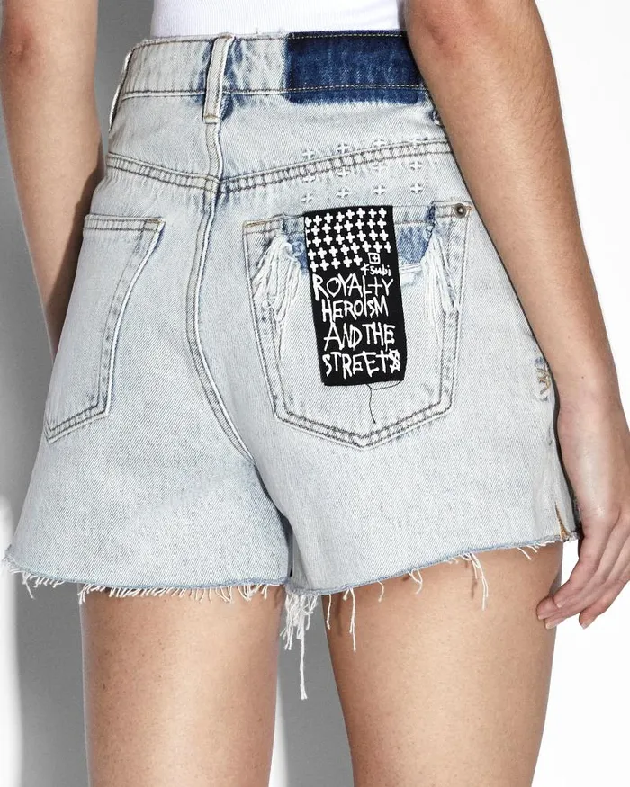 Ksubi Rise N Hi Short Muse Repair Womens Denim Shorts