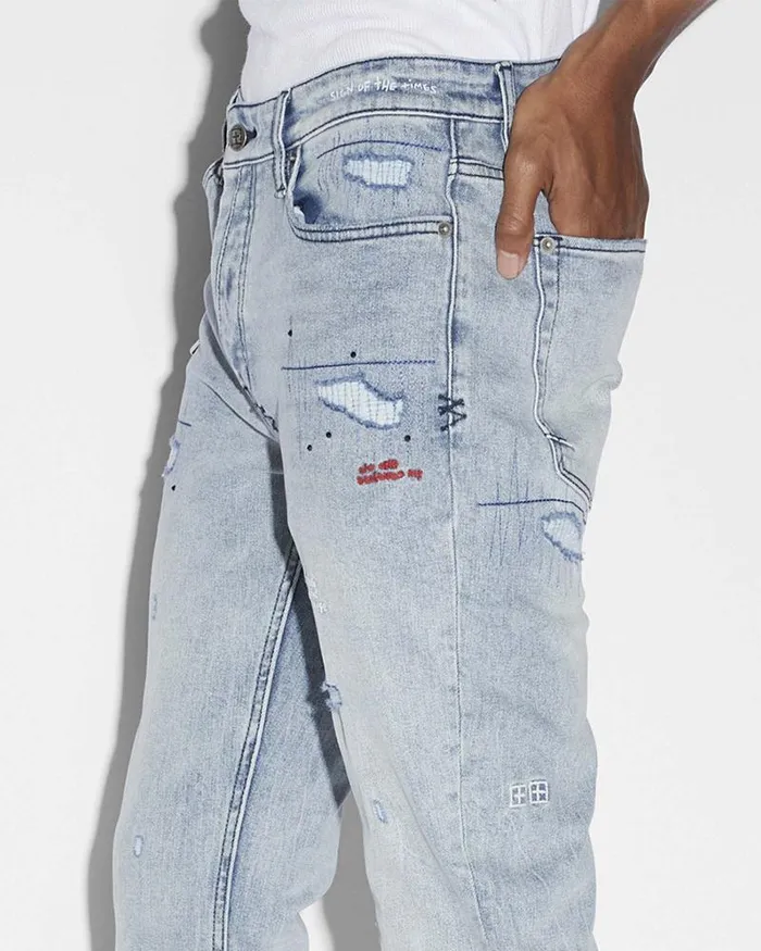Ksubi Van Winkle Skribed Blu Mens Skinny