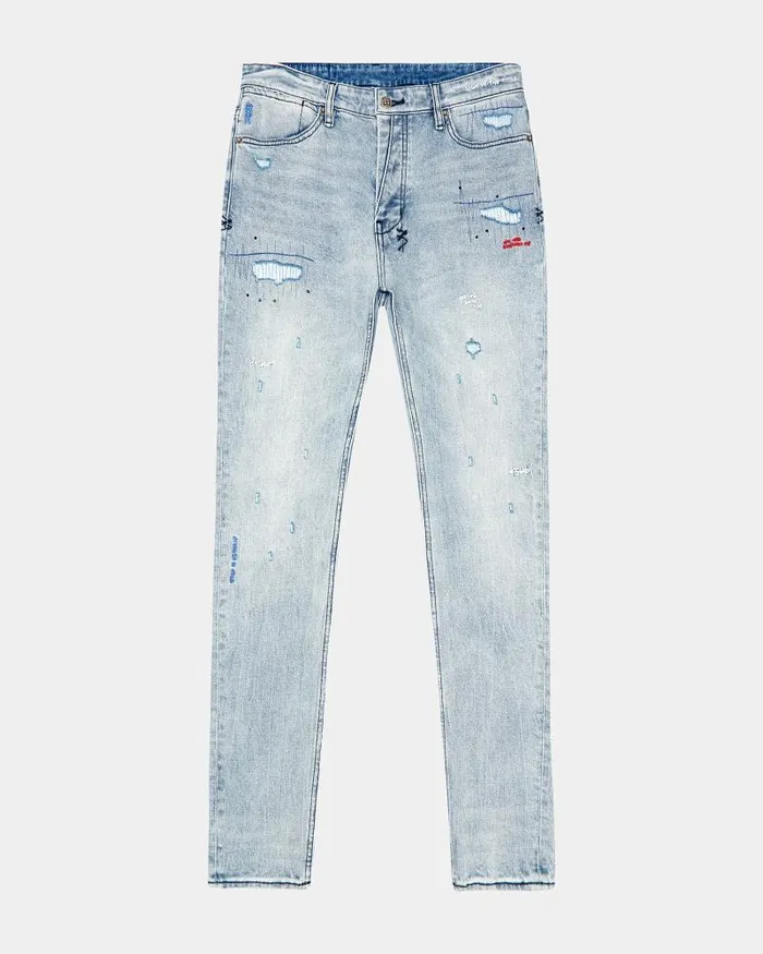 Ksubi Van Winkle Skribed Blu Mens Skinny