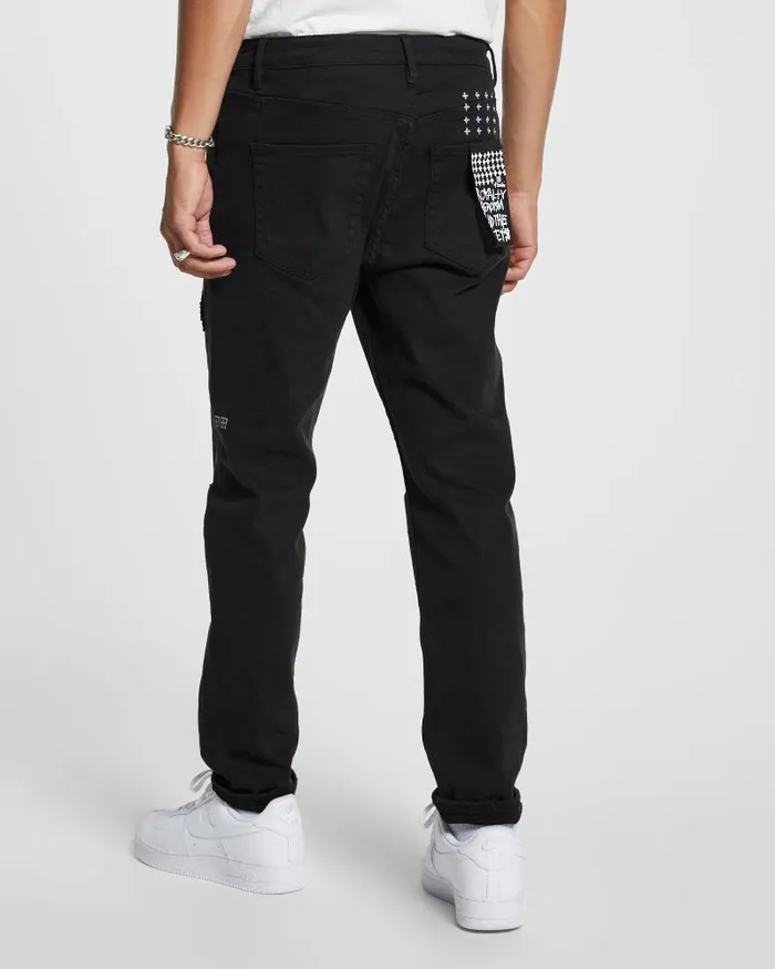Ksubi Wolfgang K Patch Ace Black Mens Tapered