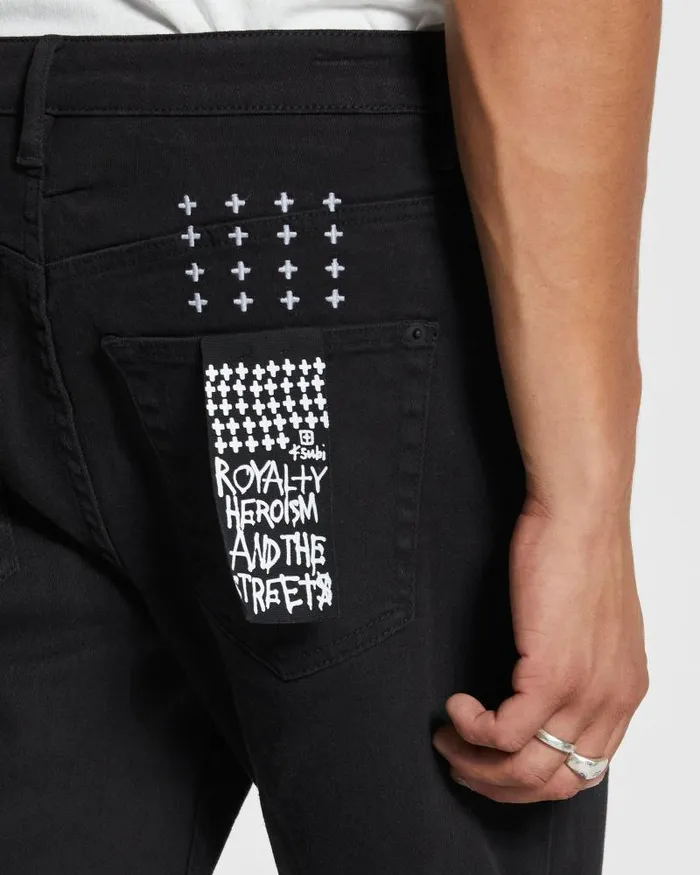 Ksubi Wolfgang K Patch Ace Black Mens Tapered
