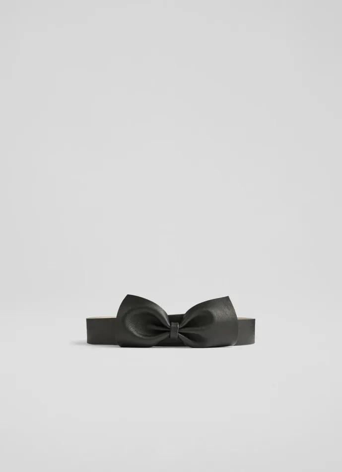 LKBennett Belts Women Tilda Black Bow Belt LKBennett Belts Women Tilda Black Bow Belt