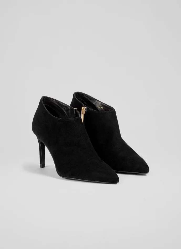 LKBennett Boots Women Elle Black Suede Shoe Boots