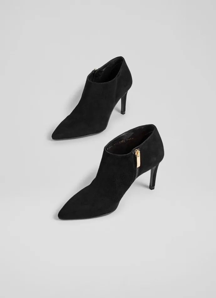 LKBennett Boots Women Elle Black Suede Shoe Boots