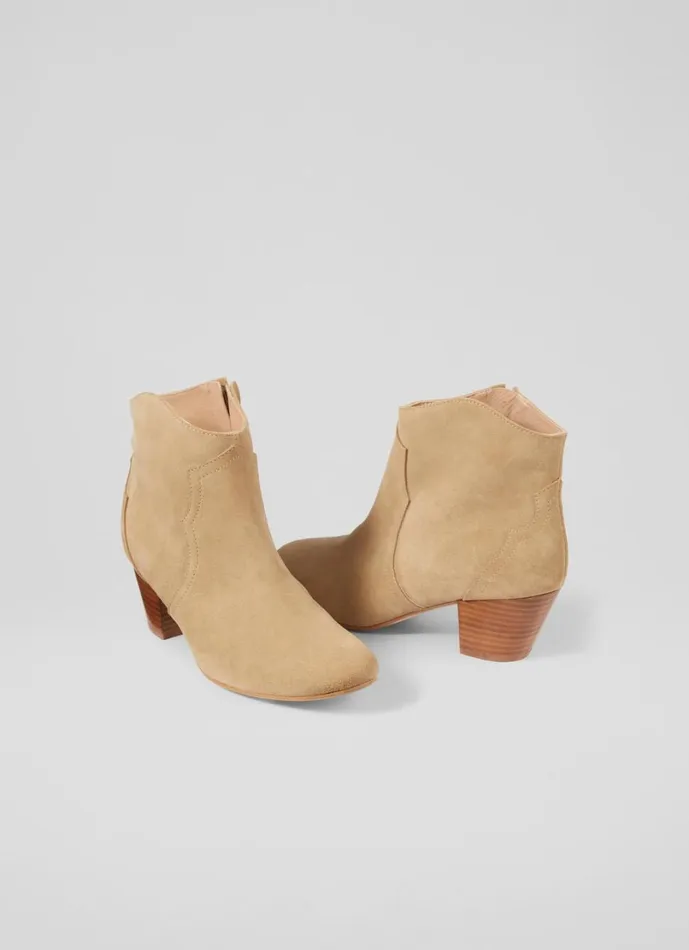 LKBennett Boots Women Leida Tan Leather Western Boots LKBennett Boots Women Leida Tan Leather Western Boots