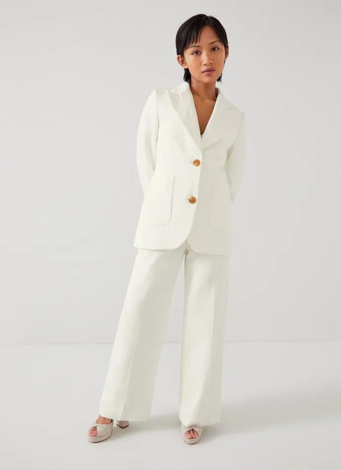 LKBennett Coats and Jackets Women Avery Petite Cream Italian Cotton Jacket