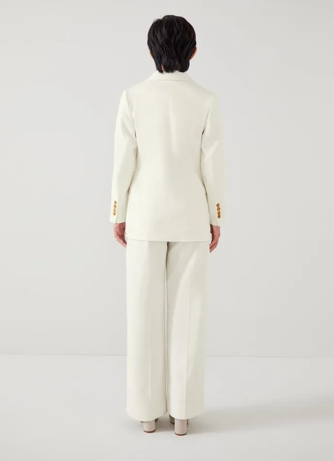 LKBennett Coats and Jackets Women Avery Petite Cream Italian Cotton Jacket
