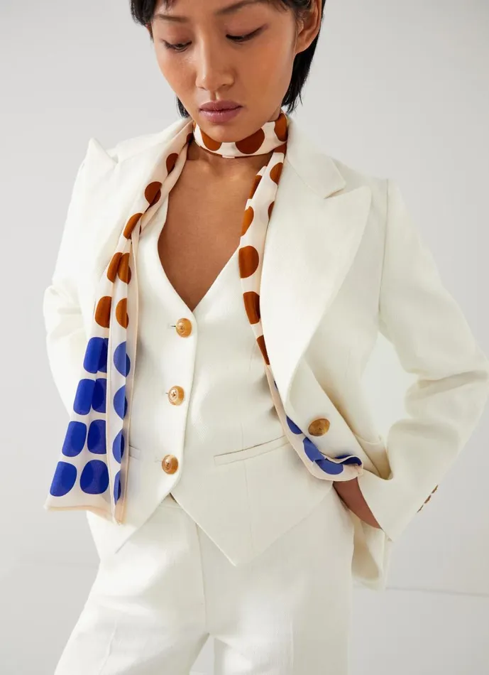 LKBennett Coats and Jackets Women Avery Petite Cream Italian Cotton Jacket