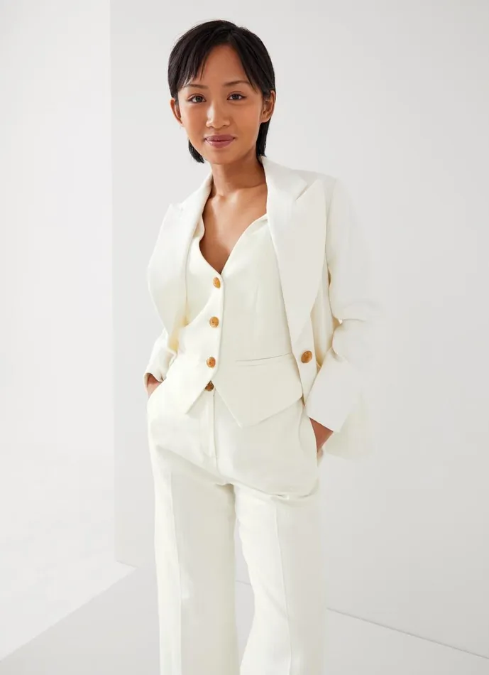 LKBennett Coats and Jackets Women Avery Petite Cream Italian Cotton Jacket