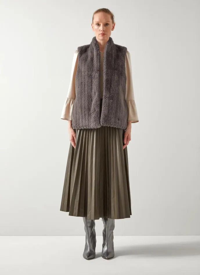 LKBennett Coats and Jackets Women Gil Grey Faux Fur Waistcoat LKBennett Coats and Jackets Women Gil Grey Faux Fur Waistcoat