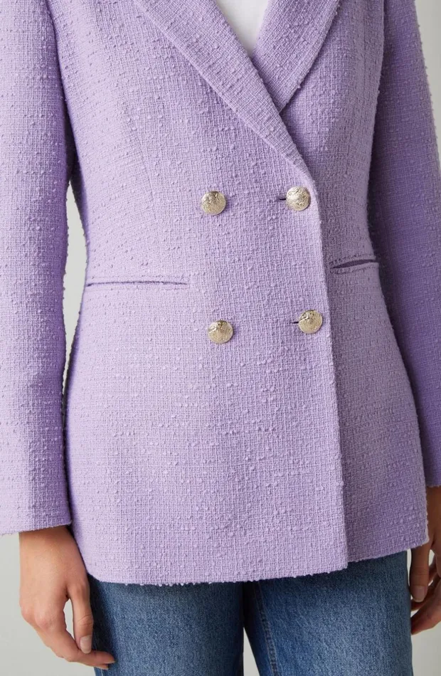 LKBennett Coats and Jackets Women Mariner Lilac Italian Tweed DoubleBreasted Jacket LKBennett Coats and Jackets Women Mariner Lilac Italian Tweed DoubleBreasted Jacket