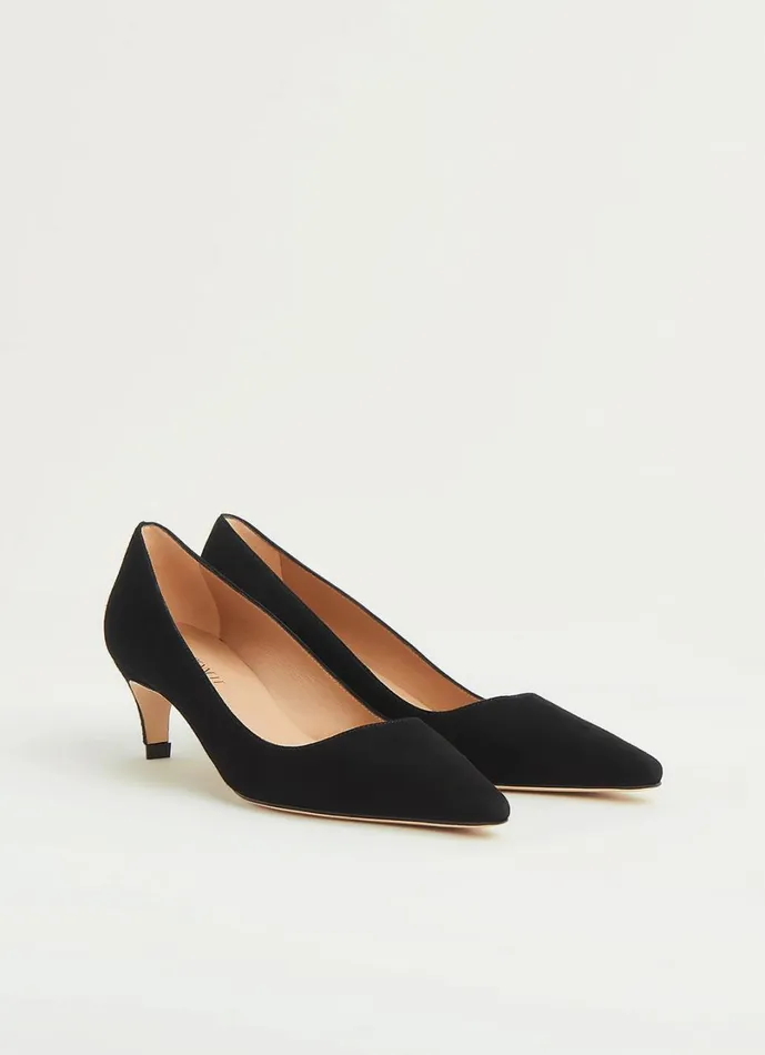 LKBennett Court Shoes Women Ava Black Suede Kitten Heel Courts LKBennett Court Shoes Women Ava Black Suede Kitten Heel Courts