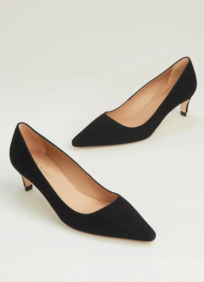 LKBennett Court Shoes Women Ava Black Suede Kitten Heel Courts LKBennett Court Shoes Women Ava Black Suede Kitten Heel Courts
