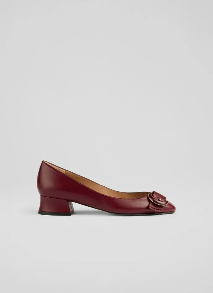 LKBennett Court Shoes Women Cici Bordeaux Casual Resin Buckle Court