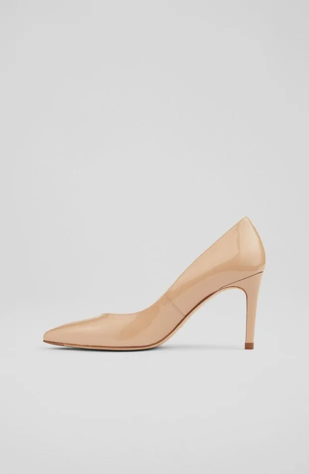 LKBennett Court Shoes Women Floret Beige Patent Leather Pointed Toe Courts LKBennett Court Shoes Women Floret Beige Patent Leather Pointed Toe Courts