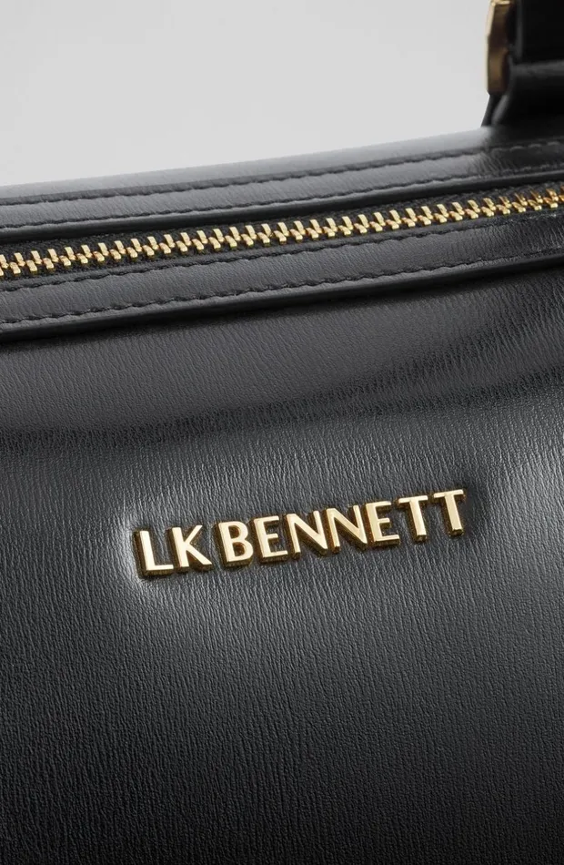 LKBennett CrossBody Bags Women Fleur Black Leather Bowling Bag LKBennett CrossBody Bags Women Fleur Black Leather Bowling Bag