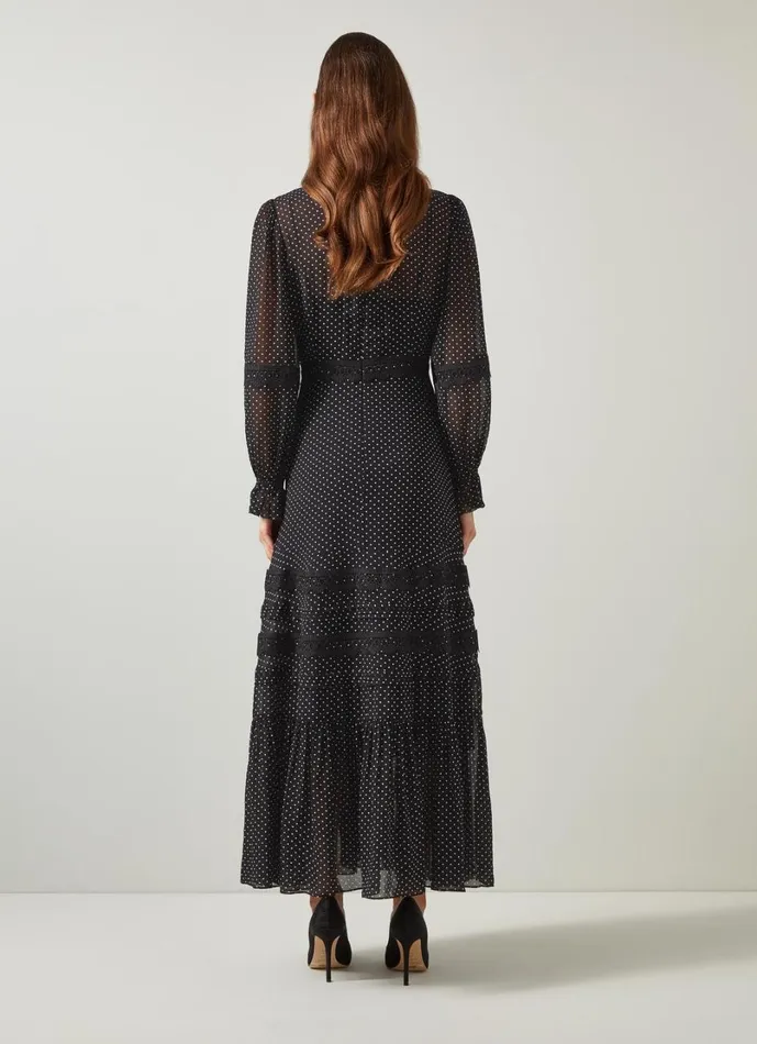 LKBennett Dresses Women Celestia Lace Applique Tiered Dress