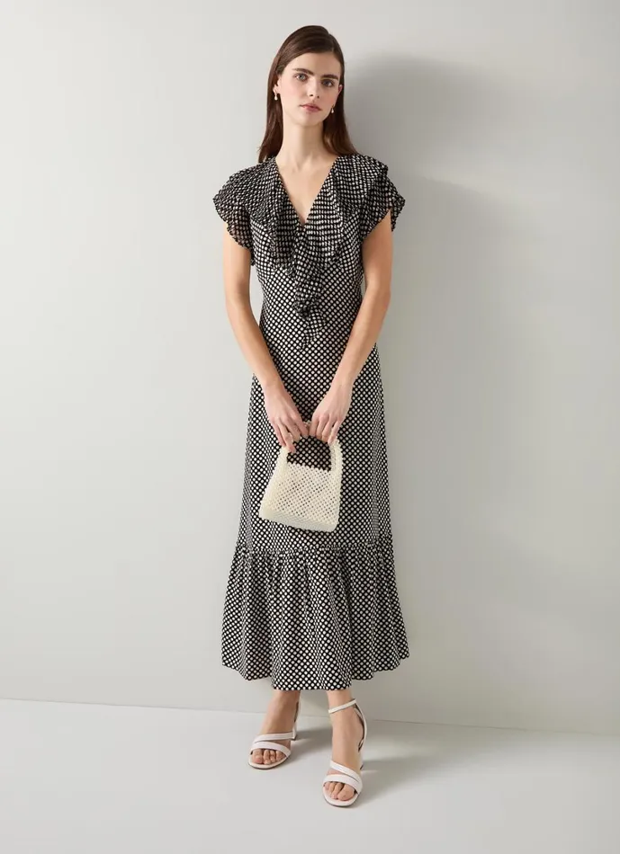 LKBennett Dresses Women Daphne Polka Dot Pleated Dress