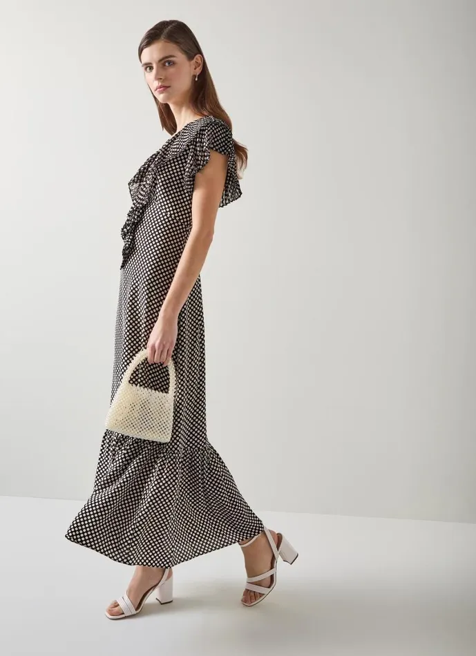 LKBennett Dresses Women Daphne Polka Dot Pleated Dress LKBennett Dresses Women Daphne Polka Dot Pleated Dress