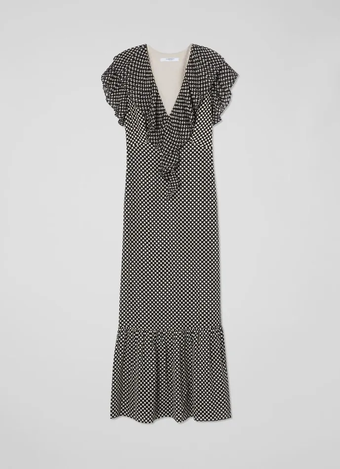 LKBennett Dresses Women Daphne Polka Dot Pleated Dress LKBennett Dresses Women Daphne Polka Dot Pleated Dress