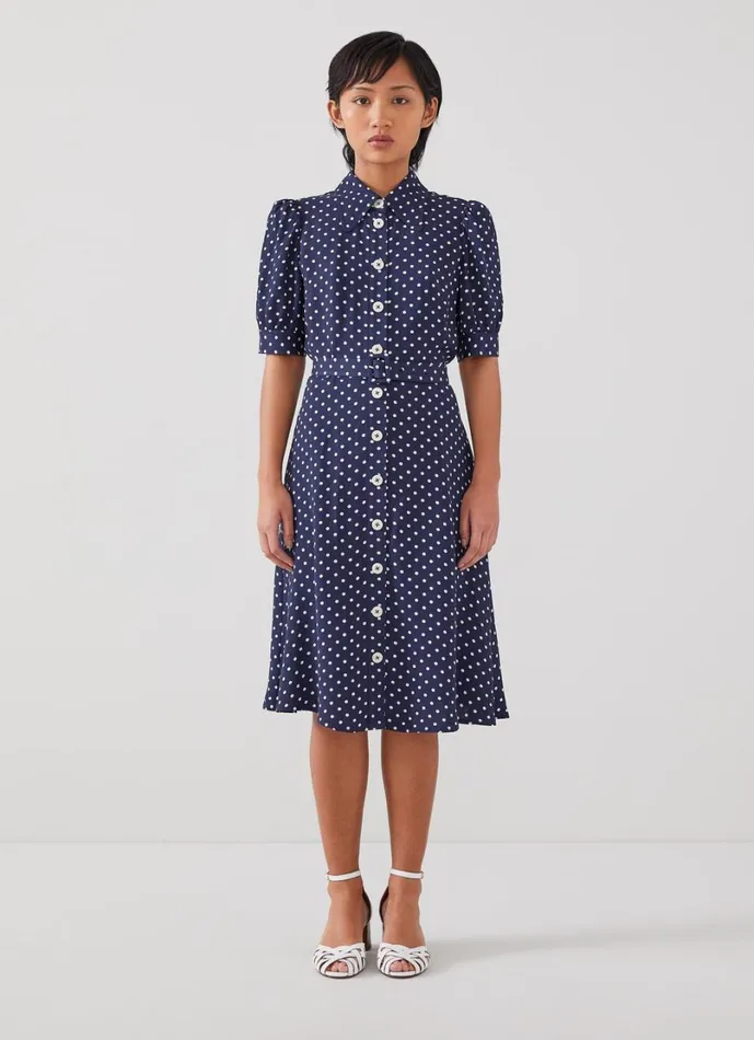 LKBennett Dresses Women Valerie Petite Navy And Cream Shirt Dress LKBennett Dresses Women Valerie Petite Navy And Cream Shirt Dress
