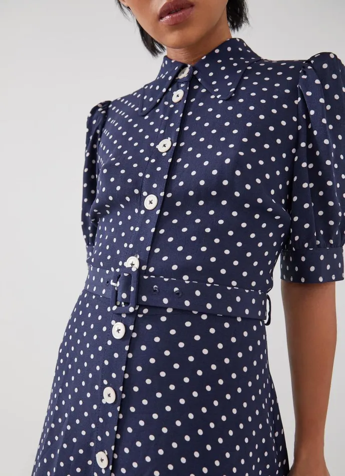 LKBennett Dresses Women Valerie Petite Navy And Cream Shirt Dress LKBennett Dresses Women Valerie Petite Navy And Cream Shirt Dress