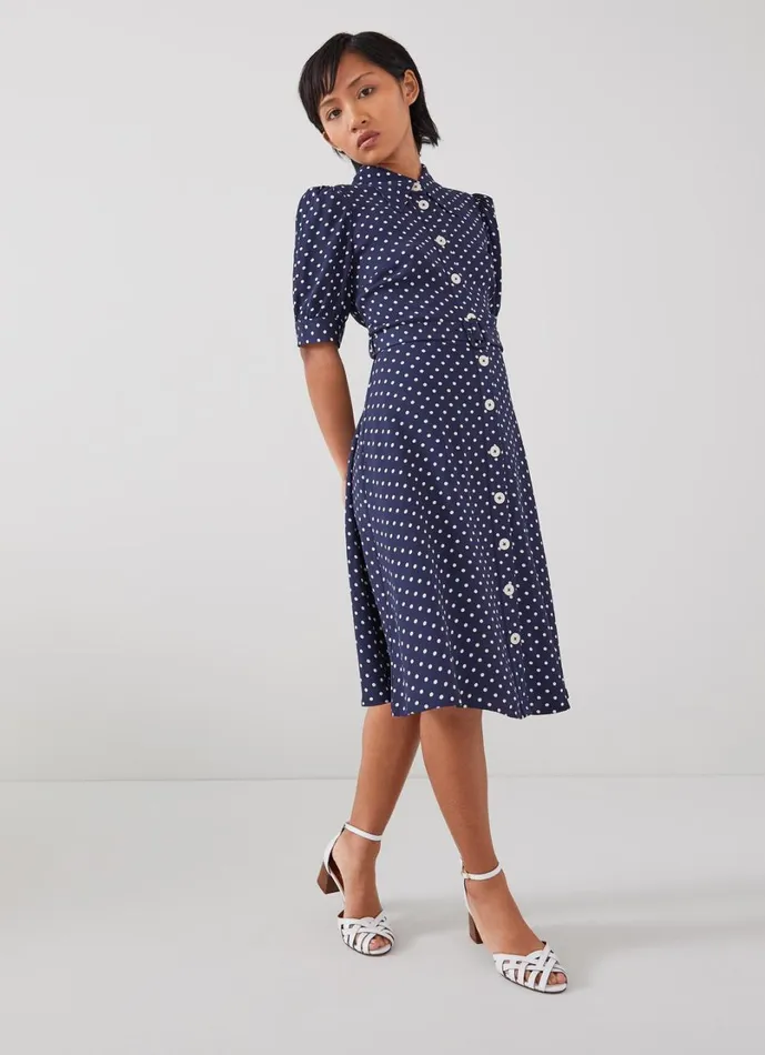 LKBennett Dresses Women Valerie Petite Navy And Cream Shirt Dress LKBennett Dresses Women Valerie Petite Navy And Cream Shirt Dress