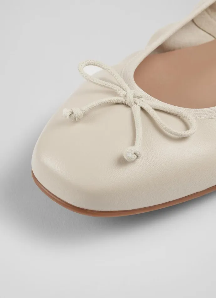 LKBennett Flats Women Trilly Cream Leather Ballet Pumps LKBennett Flats Women Trilly Cream Leather Ballet Pumps