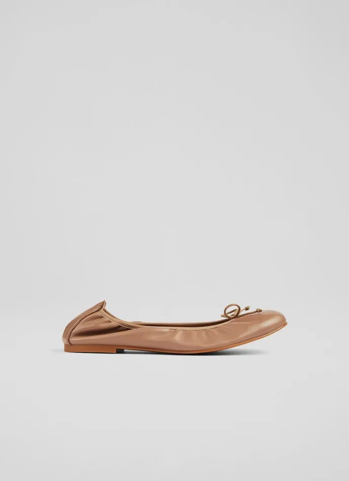 LKBennett Flats Women Trilly Nude 3 Leather Ballet Pumps