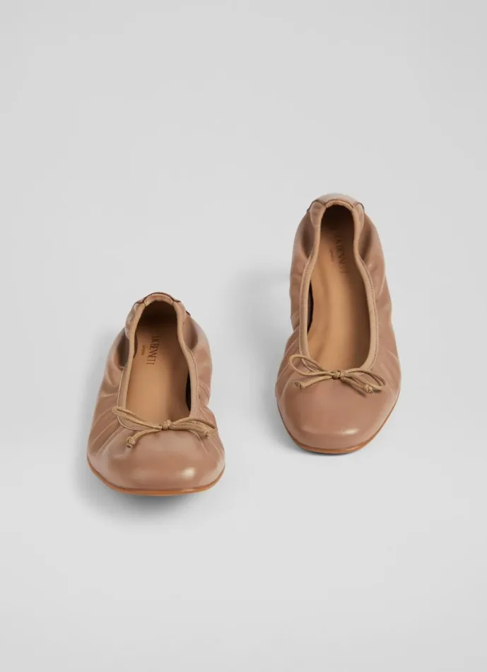 LKBennett Flats Women Trilly Nude 3 Leather Ballet Pumps LKBennett Flats Women Trilly Nude 3 Leather Ballet Pumps