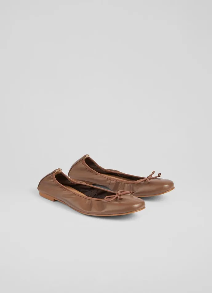 LKBennett Flats Women Trilly Nude 4 Leather Ballet Pumps LKBennett Flats Women Trilly Nude 4 Leather Ballet Pumps