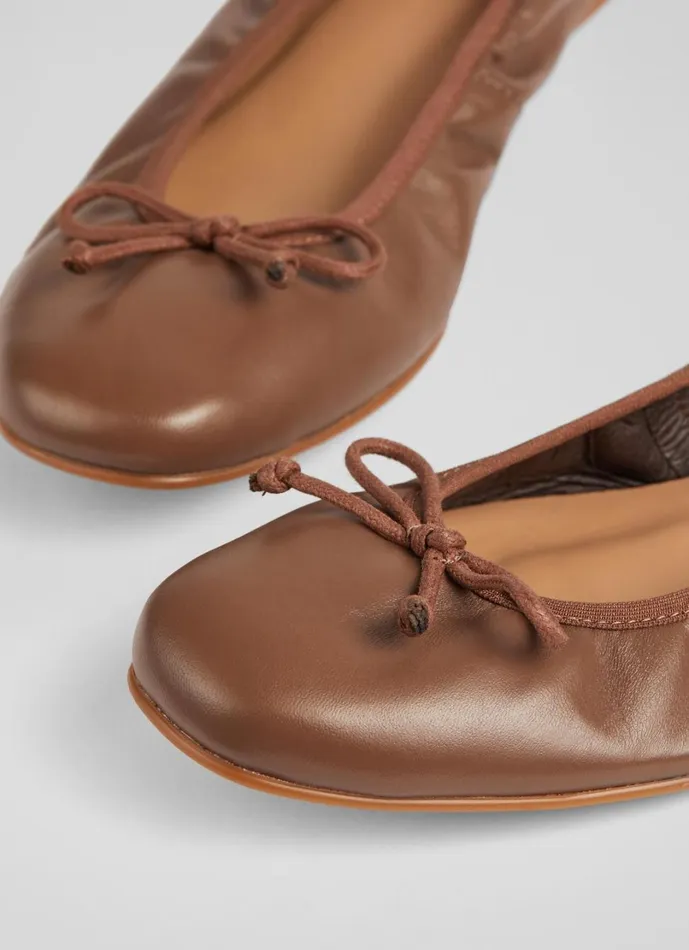 LKBennett Flats Women Trilly Nude 4 Leather Ballet Pumps LKBennett Flats Women Trilly Nude 4 Leather Ballet Pumps
