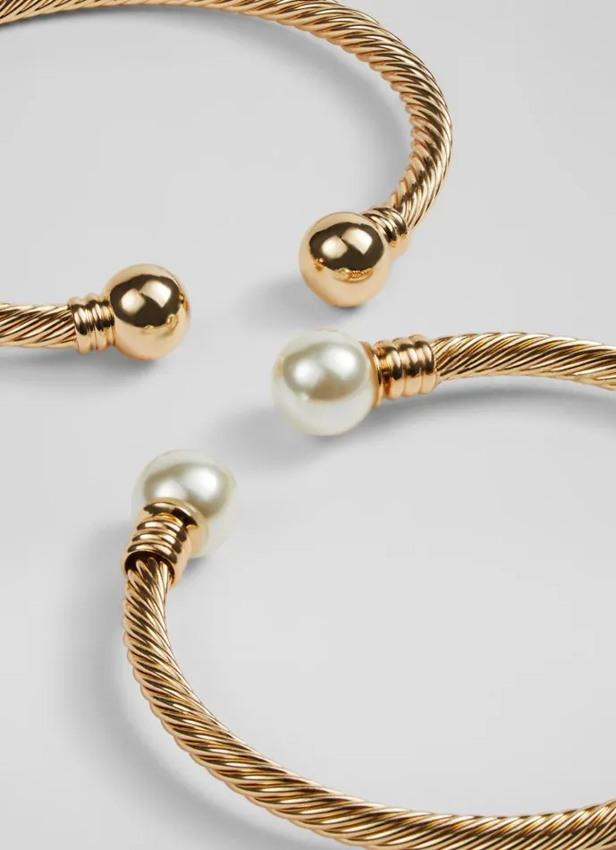 LKBennett Jewellery Women Harper Gold and Pearl Bangles