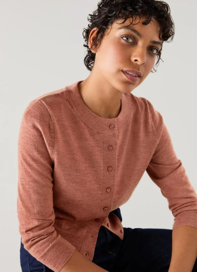LKBennett Knitwear Women Connie Muted Pink Cardigan LKBennett Knitwear Women Connie Muted Pink Cardigan