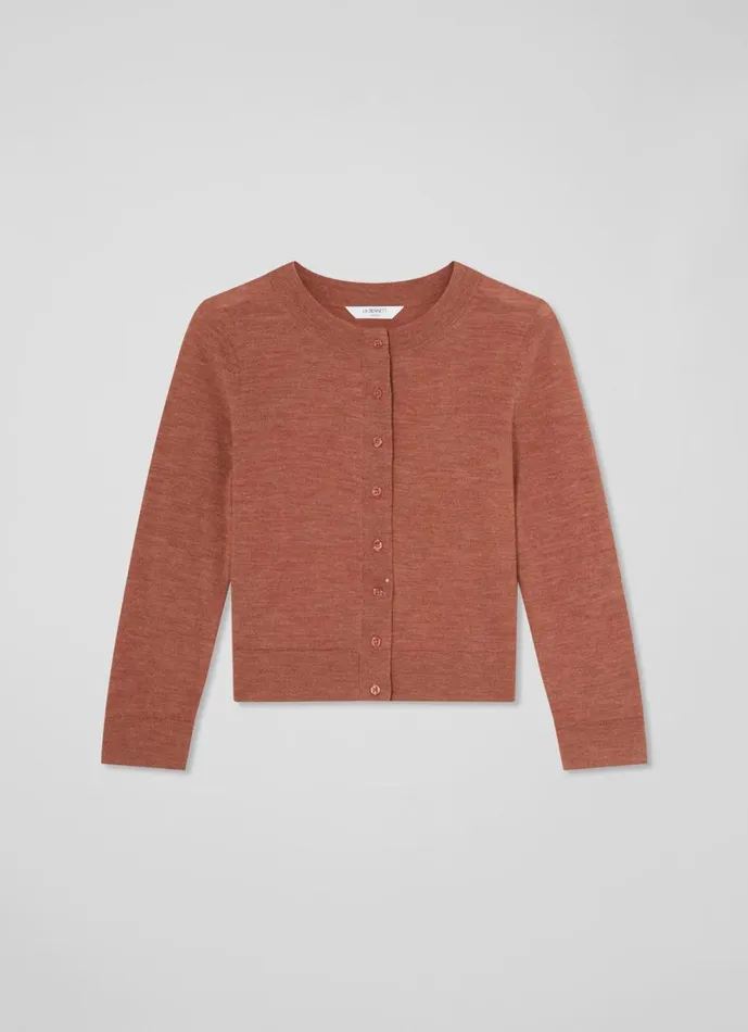 LKBennett Knitwear Women Connie Muted Pink Cardigan LKBennett Knitwear Women Connie Muted Pink Cardigan
