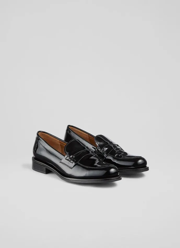 LKBennett Loafers Women Arissa Black Penny Slot Tuxe Loafer