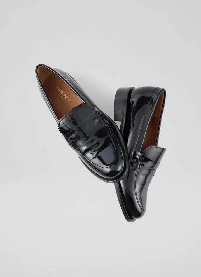 LKBennett Loafers Women Arissa Black Penny Slot Tuxe Loafer