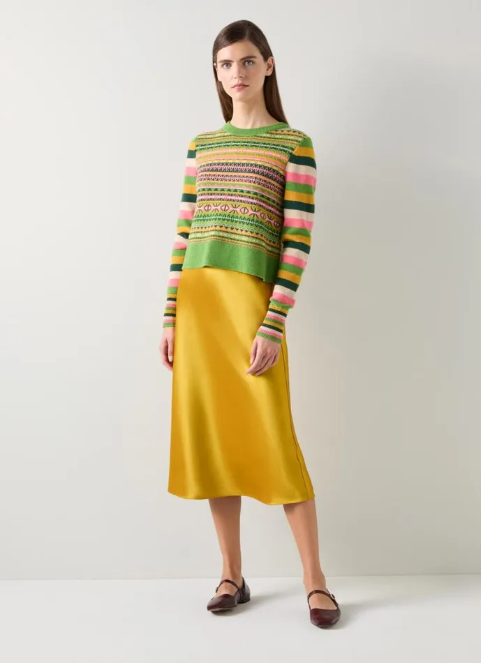 LKBennett Skirts Women Blythe Gold Midi Skirt