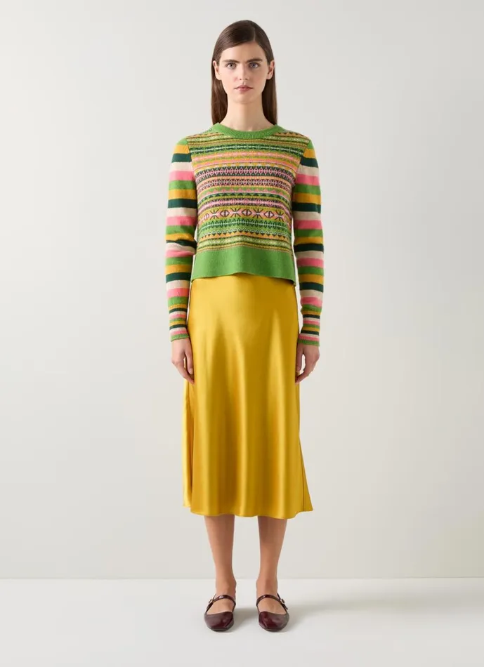 LKBennett Skirts Women Blythe Gold Midi Skirt LKBennett Skirts Women Blythe Gold Midi Skirt