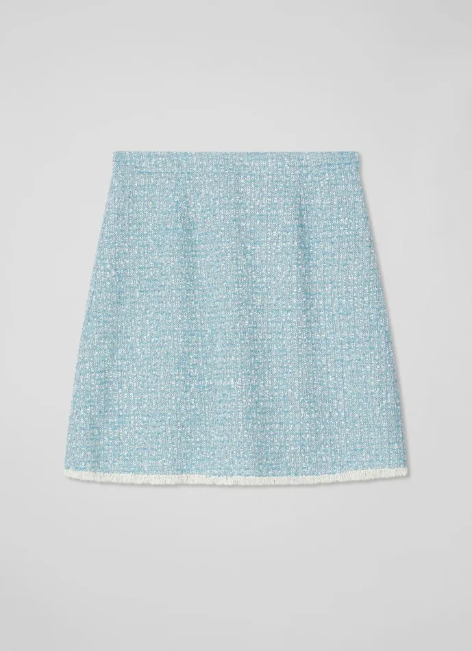 LKBennett Skirts Women Karis Blue Italian Recycled Cotton Blend Tweed Skirt LKBennett Skirts Women Karis Blue Italian Recycled Cotton Blend Tweed Skirt