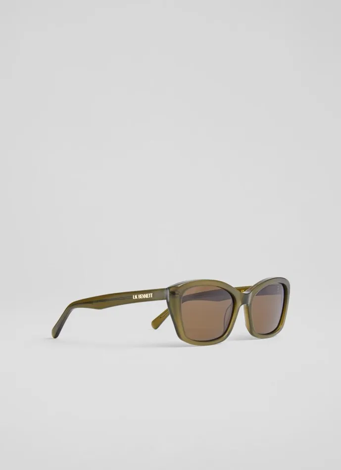 LKBennett Sunglasses Women Celeste Green Acetate Sunglasses