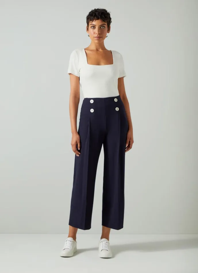 LKBennett Tops Women Tasha Cream Jersey Square Neck Top