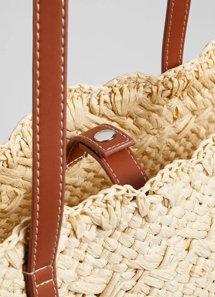 LKBennett Tote Bags Women Didi Natural Raffia Scallop Edge Basket Bag