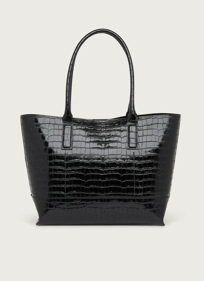 LKBennett Tote Bags Women Lacey Black CrocEffect Leather Tote Bag LKBennett Tote Bags Women Lacey Black CrocEffect Leather Tote Bag