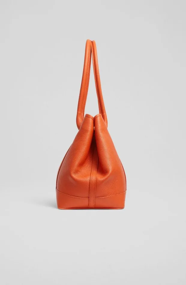 LKBennett Tote Bags Women Laurie Orange Grainy Leather Tote Bag
