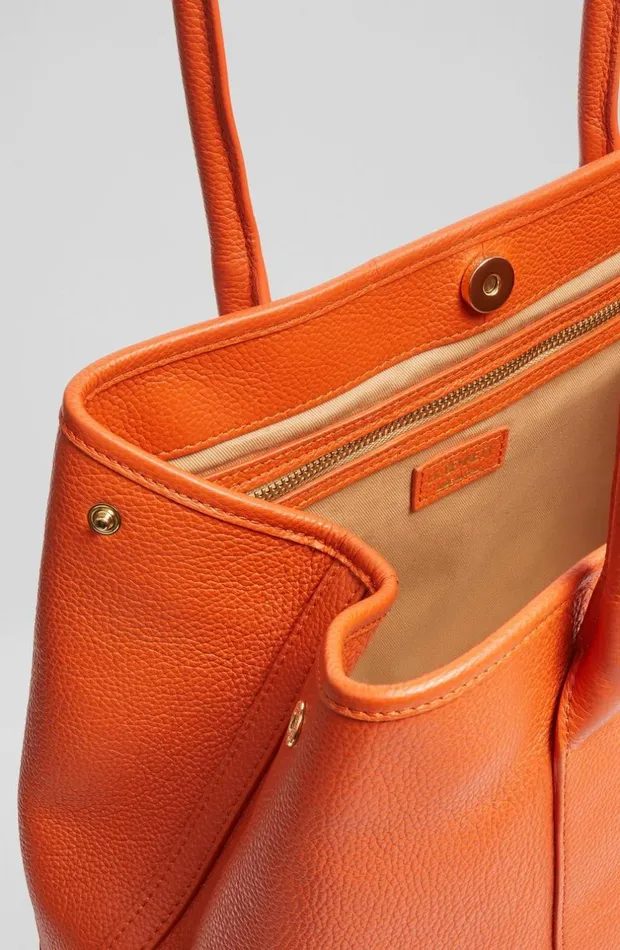 LKBennett Tote Bags Women Laurie Orange Grainy Leather Tote Bag