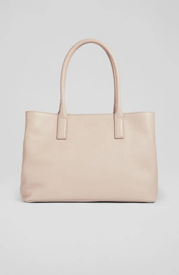 LKBennett Tote Bags Women Lillian Taupe Grainy Leather Tote Bag
