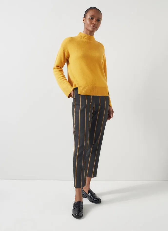 LKBennett Trousers Women Jemima Black and Conker Stripe Trouser