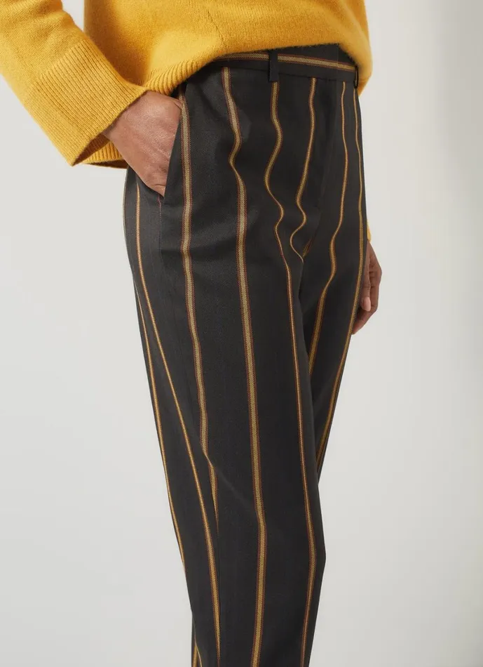 LKBennett Trousers Women Jemima Black and Conker Stripe Trouser